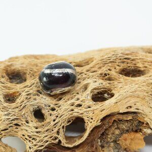 Purple and Silver European Glass Charm Bead with Silver Core Center